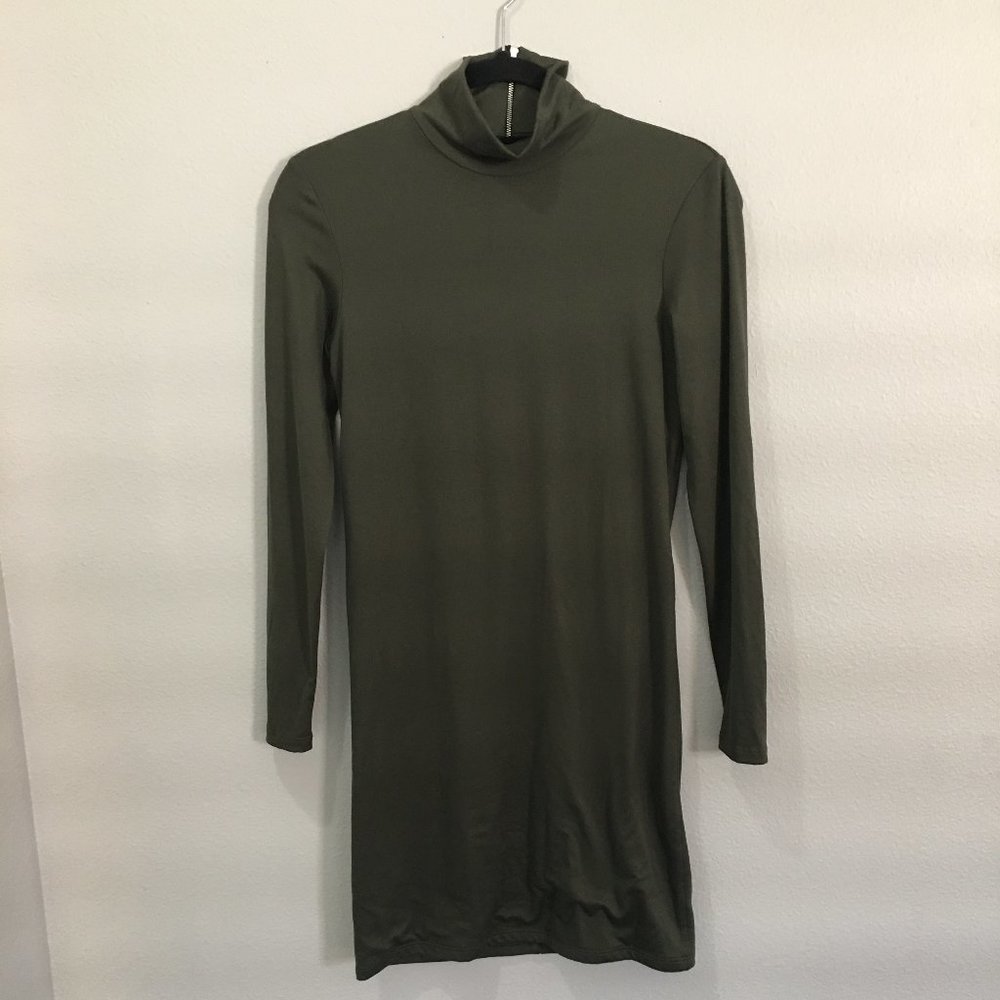 Bumpsuit dark green long sleeve turtleneck dress